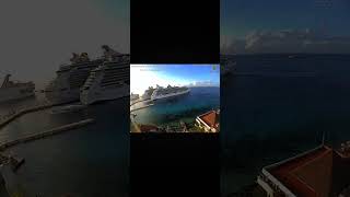 Mariner of the seas and serenade of the seas horn battle in Cozumel [upl. by Yvel]