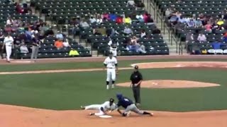 Columbias Tebow throws out runner [upl. by Tnerual43]