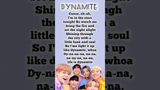 Dynamite lyrics by BTS bts trending dynamite [upl. by Ahcrop]