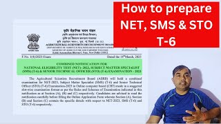 How to prepare SMS STO T 6 and ICAR NET [upl. by Telrats]