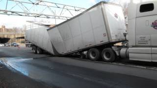 Tractor Trailer Splits in Half on the Cross Bronx Expressway [upl. by Yovonnda822]