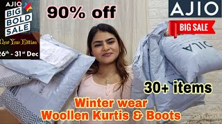 Ajio Woollen Kurti haul  Ajio kurti haul  Boots  Ajio Sale  MEESHO Haul  Reselling [upl. by Cyd148]