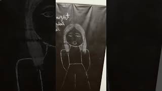 Blackboard chalk drawing youtubeshorts pkd plzsubscribemychannel [upl. by Bish741]