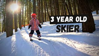 Toddler Skiing  3 Year Old Ski Buddy [upl. by Dnomse]