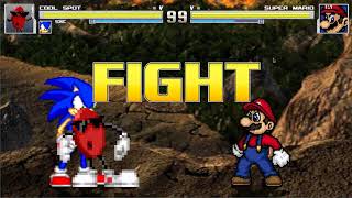 MUGEN  Cool Spot amp Sonic VS Super Mario [upl. by Halimak]