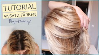 Blonden ANSATZ selber FÄRBEN amp aufhellen  TUTORIAL für weichen Übergang und frische Haarfarbe ❤ [upl. by Myrtie415]