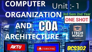 COA Computer Organization amp Arch Unit 1 One Shot Full Explanation AKTU BCS302 3rd Sem 2nd Year [upl. by Atsyrk]