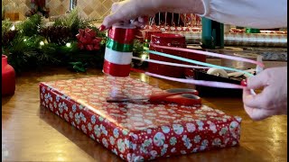 Gift Wrapping Christmas presents No talking Version Taping cutting amp paper crinkles ASMR [upl. by Lerat232]