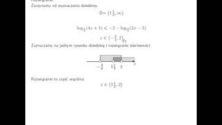 Nierówność logarytmiczna log13 4x1 większe od 2log132x3 [upl. by Devan835]