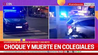 ACCIDENTE FATAL en COLEGIALES EL CONDUCTOR de una MOTO PATINÓ en la CALLE y CAYÓ DEBAJO del CAMIÓN [upl. by Towland]