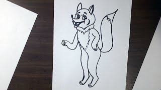 Tulki Rasmini Chizish Hayvon rasmini chizish Rasm chizish How to Draw a Fox Easy drawing [upl. by Avril]