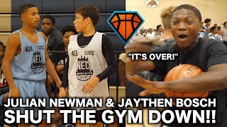 Julian Newman Gets CHALLENGED By Jaythan Bosch at NEOYE  Players STORMS the Court [upl. by Minardi190]