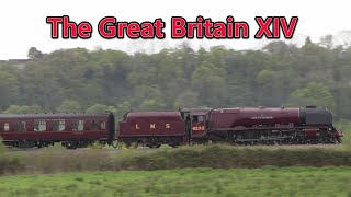 6233 Duchess of Sutherland The Great Britain XIV Powering across the Somerset Levels [upl. by Roderick]