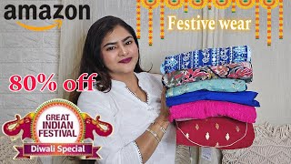 80 off AMAZON Great Indian Festival Sale  Festive Kurta sets  Zari work  Latest amp Trendy designs [upl. by Rahcir615]