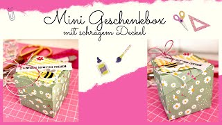 ☀️💞 Mini Geschenkbox mit schrägem Deckel basteln I in cm I DIY I Annilis Welt ☀️💞 [upl. by Marylou]