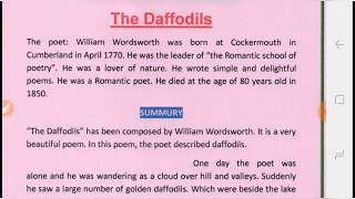 The Daffodils by William Wordsworth Summary in Hindithe daffodils by william worsdswoth summury [upl. by Tartan]