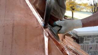 Concave double lock standing seam copper roof [upl. by Bridgid]