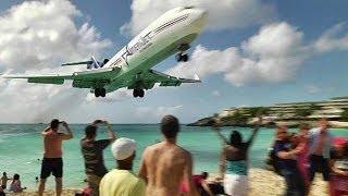 CLOSE CALL at Maho Beach with live ATC Princess Juliana St Maarten UnEdited [upl. by Ritch337]