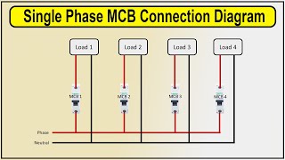 How to make Single Phase MCB Connection Diagram  2 pole MCB wiring [upl. by Hedley]