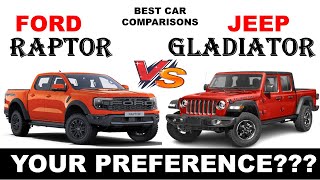 ALL NEW Ford RANGER RAPTOR Vs ALL NEW Jeep GLADIATOR  Which one do you Prefer [upl. by Oner]