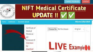 NIFT 2023 Medical certificate Update  nift counselling process 2023  nift2023 [upl. by Justus]