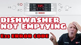 Bosch Neff or Siemens Dishwasher not emptying fault E25 Error Code how to unblock [upl. by Chappy]