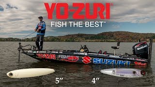 Topwater Bass Fishing Two Sizes of the YoZuri 3DB Pencil [upl. by Hamlani]