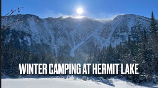 Northeast Hikes  Winter Camping at Hermit Lake  2262022 [upl. by Aldas]