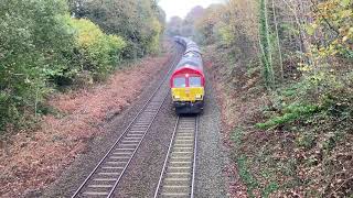 DBCargo 66654 hauling 6V75 Dee Marsh to Margam Steel empties borderlandsline train [upl. by Suilmann356]