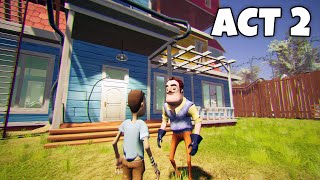 Hello Neighbor ACT 2 in Old Style Gameplay [upl. by Ellehcen]