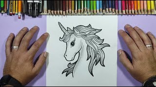 Como dibujar un unicornio 🦄 paso a paso 18  How to draw a unicorn 🦄 18 [upl. by Htebizile]