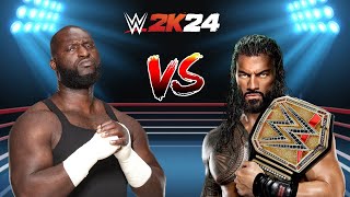 WWE 2K24 Omos VS Roman Reigns24  No Holds Barred Match  WWE Universal Championship [upl. by Yesnil]