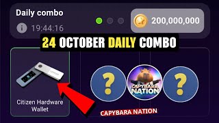 25 October Capybara Nation Daily Combo Today  Capybara Nation Airdrop Daily Combo 25 October [upl. by Leahcimnaj]