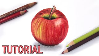 How To Draw An Apple  Color Pencil Tutorial [upl. by Consalve]