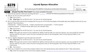 IRS Form 8379 walkthrough Injured Spouse Allocation [upl. by Quintie]