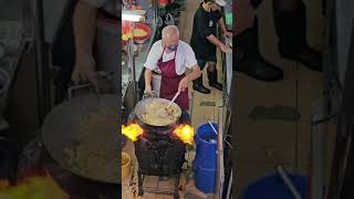 Wok pan Cooking nuudle with a wok over wood fire  Noodle fresh food Çin yemeği SUBSCRIBE [upl. by Andie736]