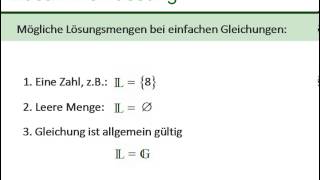 Lösungsmenge bei Gleichungen und Ungleichungen  Erklärung anhand von Beispielaufgaben [upl. by Edialeda892]