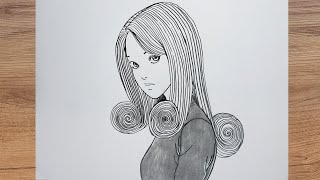 How to Draw Kirie Goshima  Uzumaki  Junji ito [upl. by Alisun109]