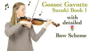 Gossec Gavotte  Suzuki Book 1  in performance tempo [upl. by Enneyehs]