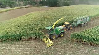 John Deere 9700i Forage Harvester with Bergmann amp Herron Maize Trailers [upl. by Wil351]