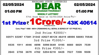 🔴 Morning 1 PM Dear Nagaland Live Lottery Sambad Result Today ll Date02052024 ll [upl. by Edlin]