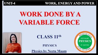 Work done by Variable a Force  Unit 4 work Energy and Power Class 11 Physics [upl. by Sixela]