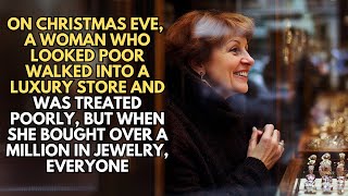 On Christmas Eve A Woman Who Looked Poor Walked Into A Luxury Store And Was Treated Poorly But [upl. by Melvyn144]