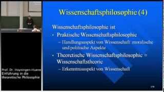 Einführung in die Theoretische Philosophie 12 Vorl Teil I [upl. by Eisiam]