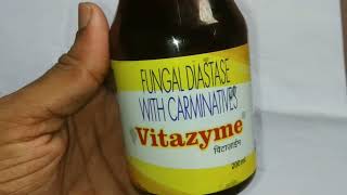 vitazyme syrup  vitazyme syrup hindi  fungal diastase with carminatives [upl. by Snider]