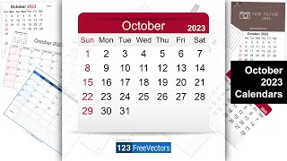 October 2023 Calendar  123FreeVectors [upl. by Chicoine]