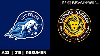 Resumen  Celaya vs Leones Negros  Jornada 15  Apertura 2023  Liga BBVA Expansión MX [upl. by Kamal778]