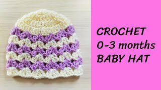 Quick and Easy Crochet Baby Hat 03 Months Perfect for Beginners  StepbyStep Guide [upl. by Aivin]