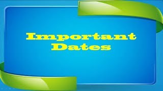 General Knowledge  Important Dates to Remember [upl. by Ilac742]