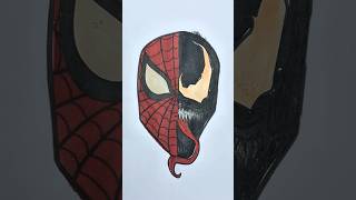 Spider man verse 3 and venom miles morales acrylic paint colour art art drawing milesmorales [upl. by Hestia765]